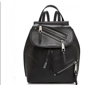 Marc Jacobs silver Zip Black Leather Backpack